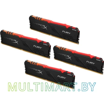 Оперативная память HyperX Fury RGB 4x8GB DDR4 PC4-25600 (HX432C16FB3AK4/32) картинка 4